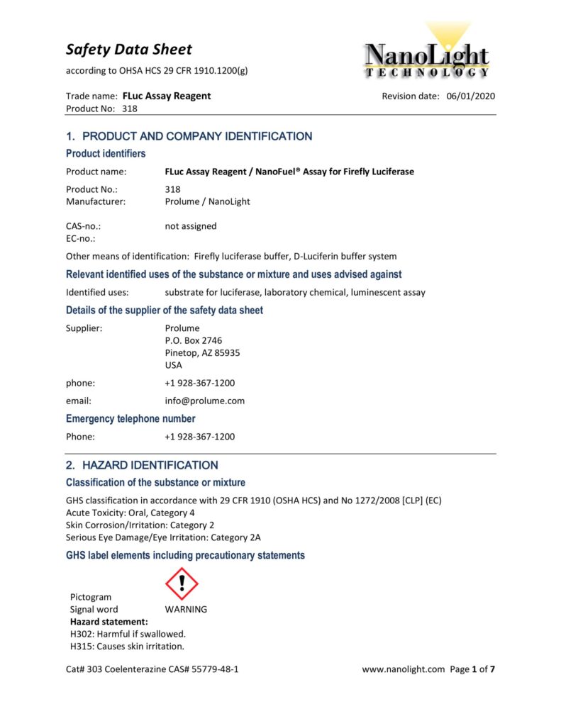 Firefly luciferase assay reagent